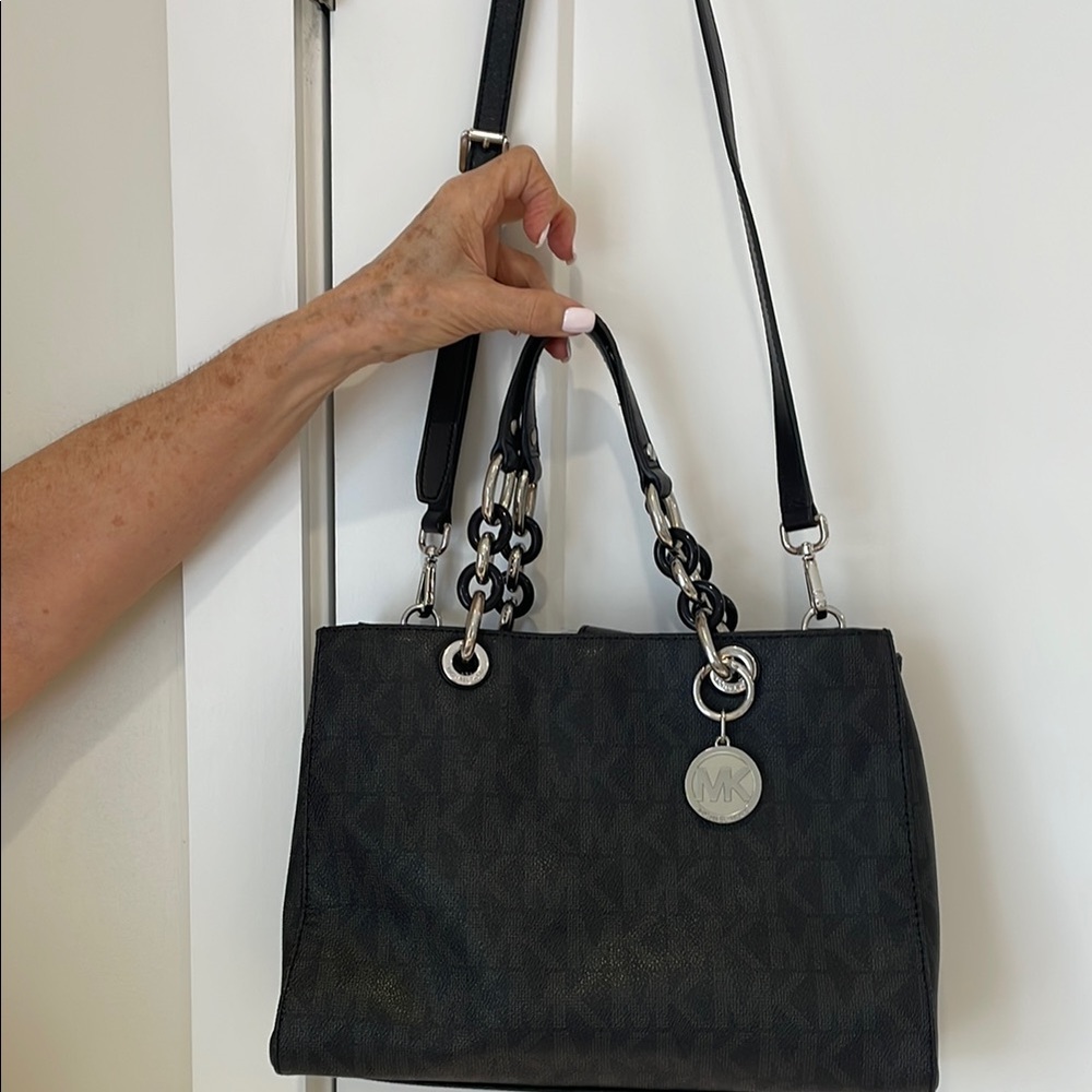 Michael Kors Black Shoulder Bag with Chain Details